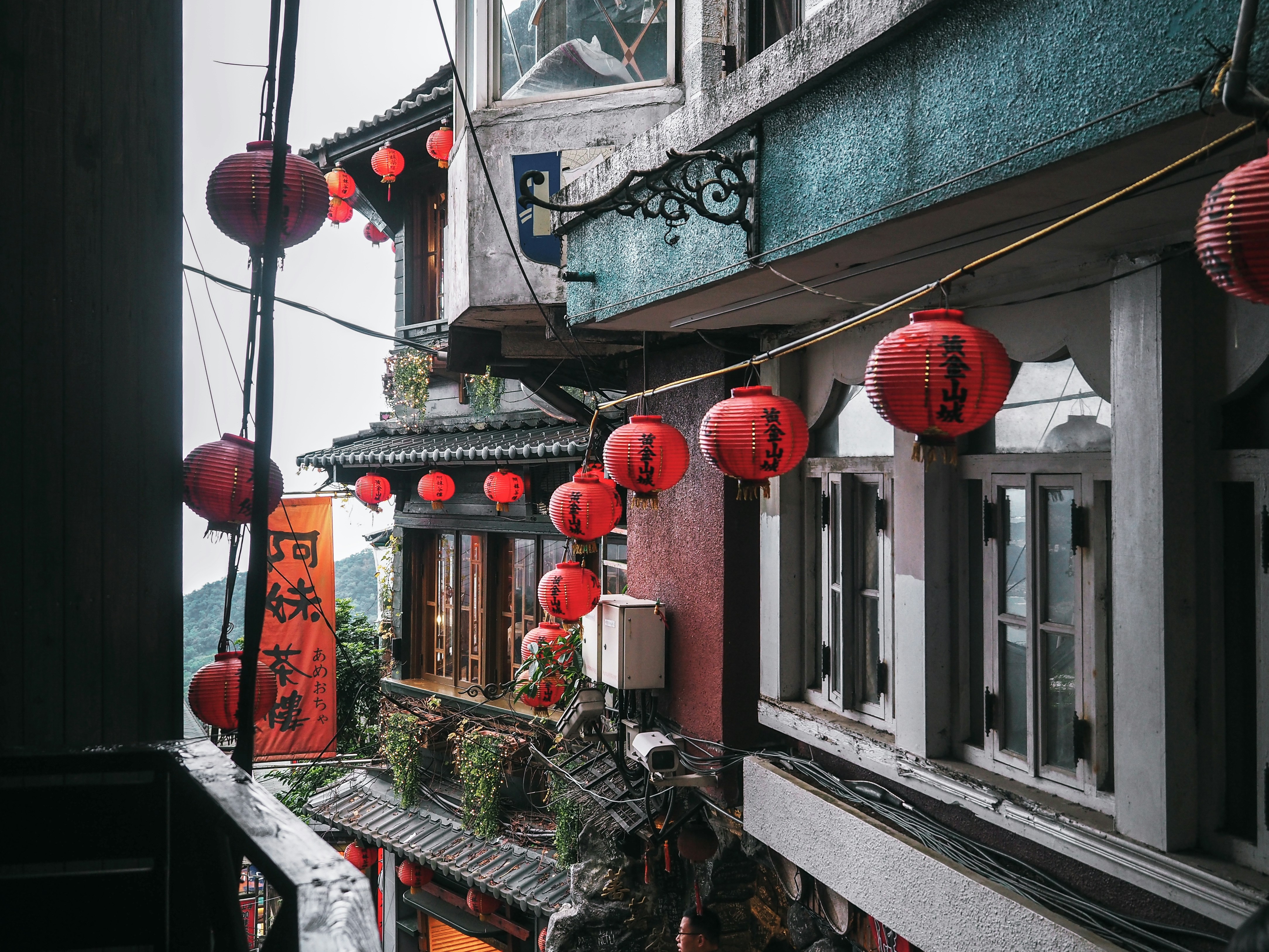red lantern on the street 